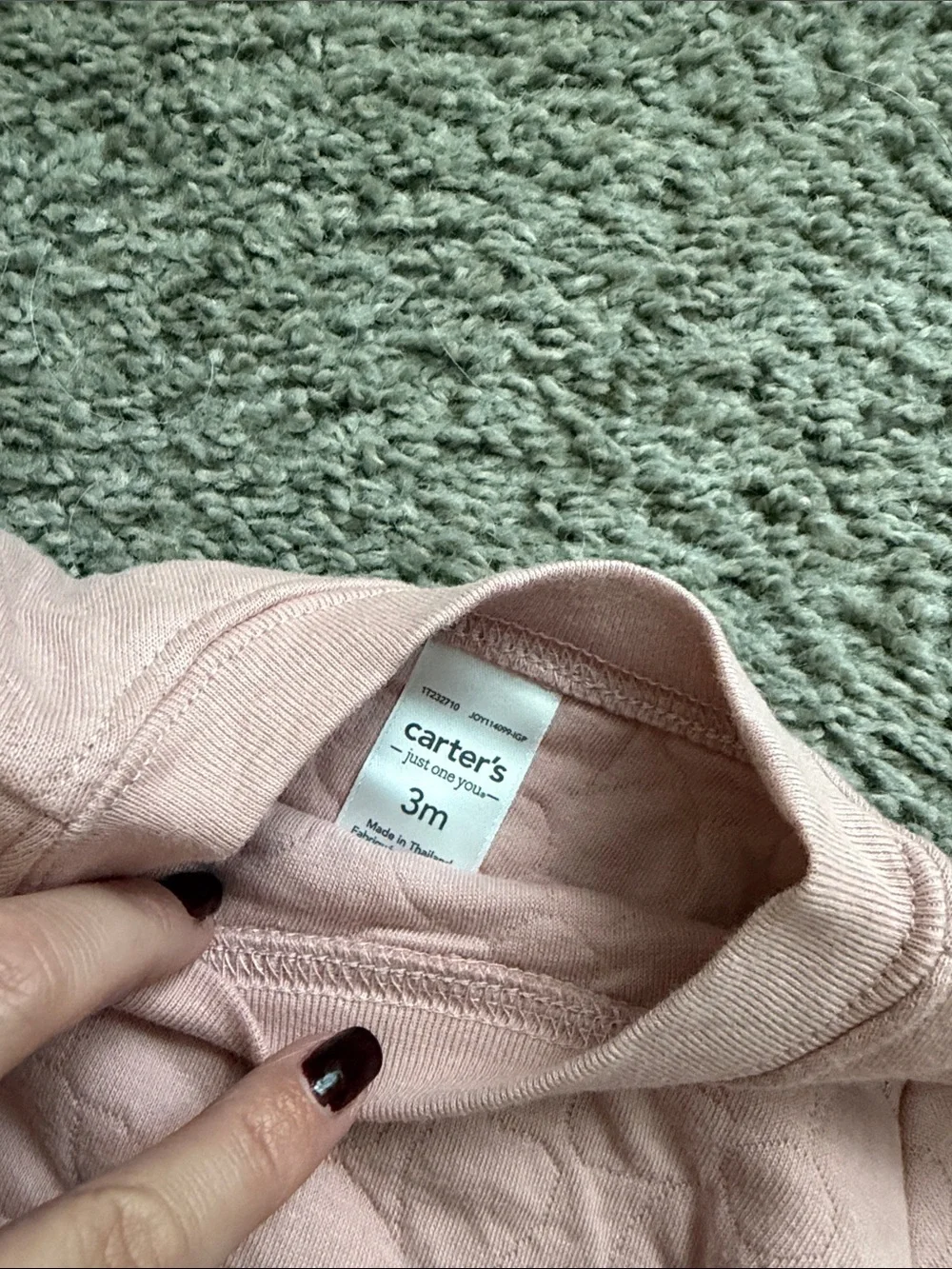 Carter's Pink Quilted and Cream Long-Sleeve Baby One-Pieces